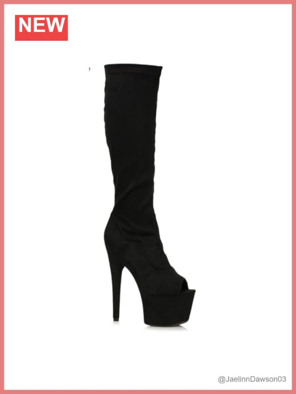 7 Inch Stiletto Velvet Knee High Peep Toe Boots